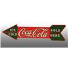 Image 2 : Heavy Tin Coca-Cola 2-Sided Die-Cut Arrow Sign.