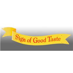 Tin Coca-Cola "Sign of Good Taste" Ribbon Sign.