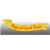 Image 1 : Tin "Sign of Good Taste" Die-Cut Ribbon Sign.