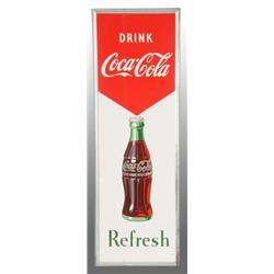 Tin Coca-Cola Vertical Sign.