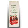 Image 1 : Coca-Cola Pilaster Bottle Sign with Button.