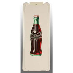 Coca-Cola Pilaster Bottle Sign with Button.