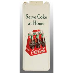 Coca-Cola Pilaster Bottle Sign with Button.