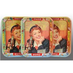 Lot of 6: Coca-Cola Menu Girl Serving Trays.
