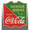 Image 1 : Porcelain Coca-Cola 2-Sided Fountain Service Sign.