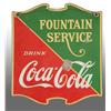 Image 2 : Porcelain Coca-Cola 2-Sided Fountain Service Sign.