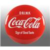 Image 1 : Porcelain Coca-Cola Button Sign.