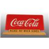 Image 1 : Wooden & Glass Coca-Cola Countertop Sign.