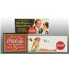 Image 1 : Lot of 4: Cardboard Coca-Cola Signs.