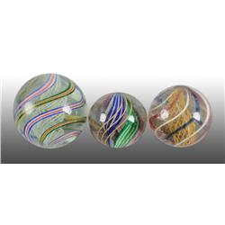Lot of 3: German Swirl Marbles.