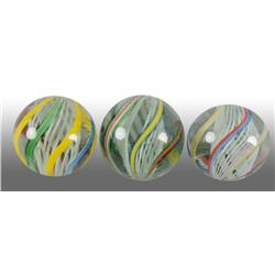 Lot of 3: German Swirl Marbles.