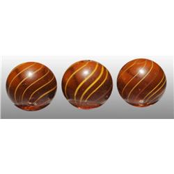 Lot of 3: Colored-Glass Swirl Marbles.