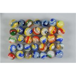 Assortment of Popeye Corkscrew Marbles.