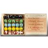 Image 1 : Glass Albright Brand Marble Box with Marbles.