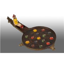 Cast Iron Early Hand-Painted Marble Game.