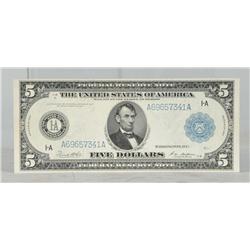 1914 $5.00 Federal Reserve Note.
