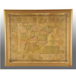 Paper on Linen Map of American Republic.
