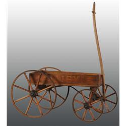 Wooden Daisy Wagon with Metal Wheels.