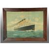 Colored Lusitania Ship Lithograph.