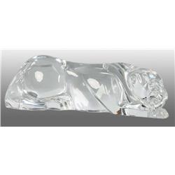Fine Crystal Baccarat Glass Lion.