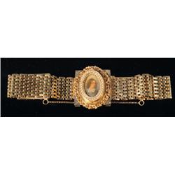 Antique 14K Gold Watch with Portrait of Woman.