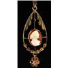 Image 1 : Antique Gold Pendant & Cameo with Small Diamond.