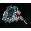 Image 1 : Aquamarine, Diamond & Ruby Ring.