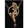 Image 1 : Diamond & Ruby Gold Window Enamel Fairy Necklace.