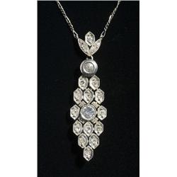 Platinum & 14K Gold Diamond Necklace.