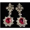Image 1 : Contemporary Ruby & Diamond 18K Earrings.