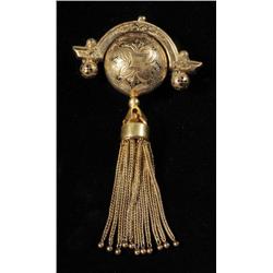 Antique Gold Tassel Pin.