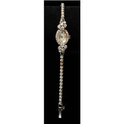 Antique 14K White Gold Diamond Watch.