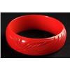 Image 1 : Bakelite Carved Red Bracelet.