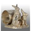 Image 1 : Two Rabbits on Square Base Figural Napkin Ring.