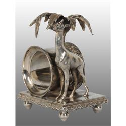 Tall Giraffe Under Palm Tree Figural Napkin Ring.