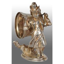 Young Girl in Skirt with Dog Figural Napkin Ring.