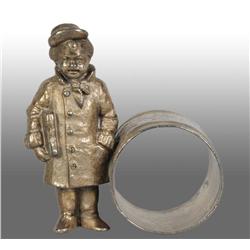 The Newspaper Boy Figural Napkin Ring.