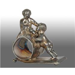 Fighting Twins Figural Napkin Ring.