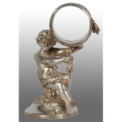 Draped Cherub on Stump Figural Napkin Ring.