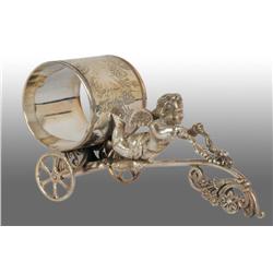 Winged Cherub on Wheeled Figural Napkin Ring.