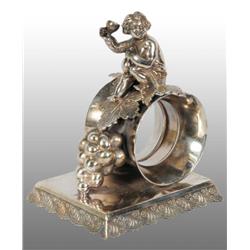Cherub with Wine Glass Figural Napkin Ring.