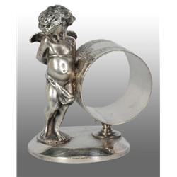 Tall Bashful Angel Figural Napkin Ring.