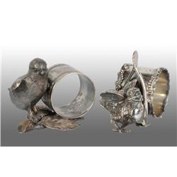 Lot of 2: Figural Napkin Rings.
