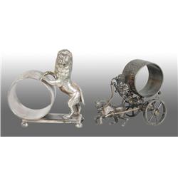 Lot of 2: Figural Napkin Rings.