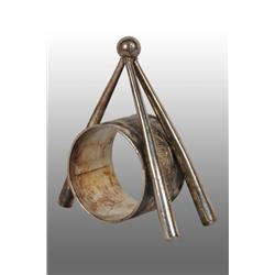 Baseball & 3 Baseball Bats Figural Napkin Ring.