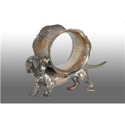 Dachshund Balancing Figural Napkin Ring on Back.