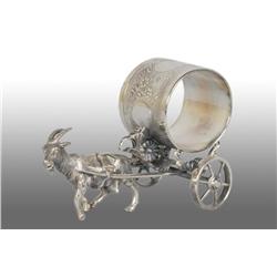 Goat Pulling Figural Napkin Ring on Wheels.