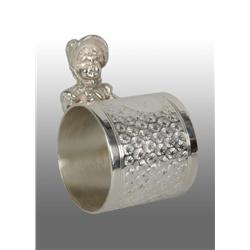 Kate Greenaway Girl Figural Napkin Ring.