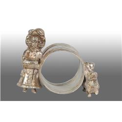 Kate Greenaway Girl with Dog Figural Napkin Ring.