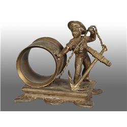 Sailor Boy Stands on Base Figural Napkin Ring.